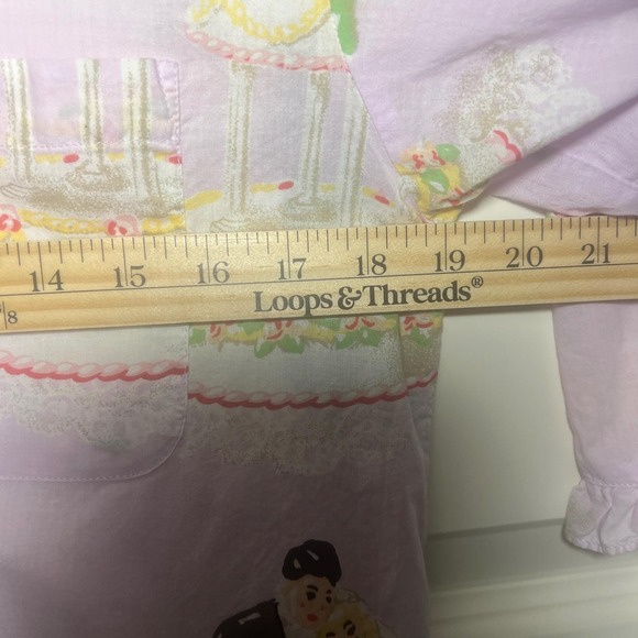 Nick & Nora Vintage Pajama Set in Love and Marriage Print, Women's Size XS - Picture 10 of 16